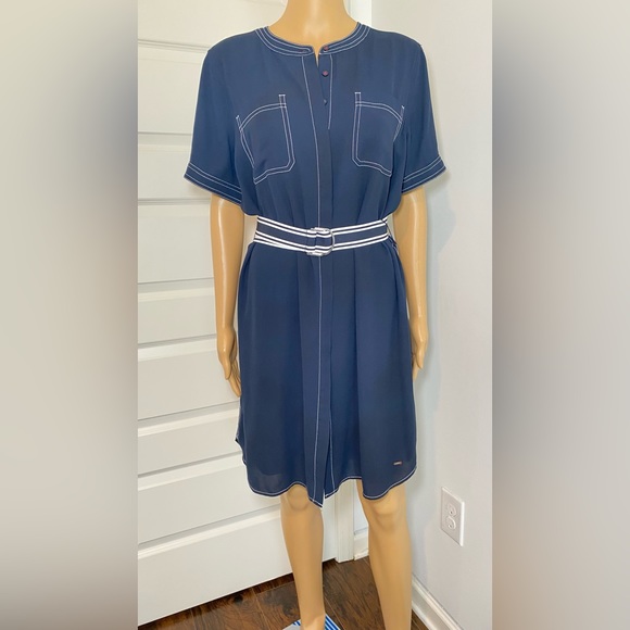 Tommy Hilfiger Blue Dress with Belt - Size 10 - Gently Used - Picture 10 of 12